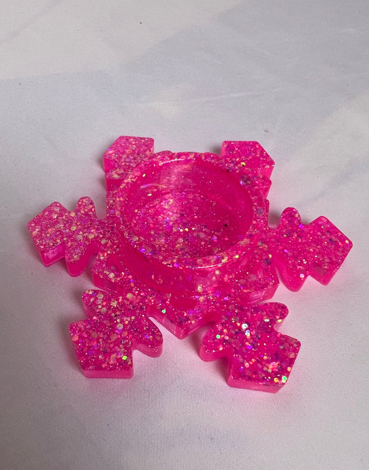 Hot pink snowflake tea light holder