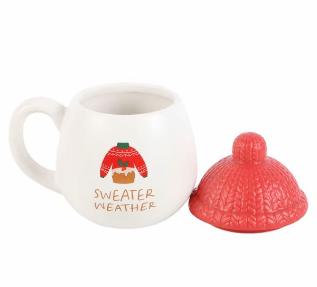 Sweater weather mug with hat lid