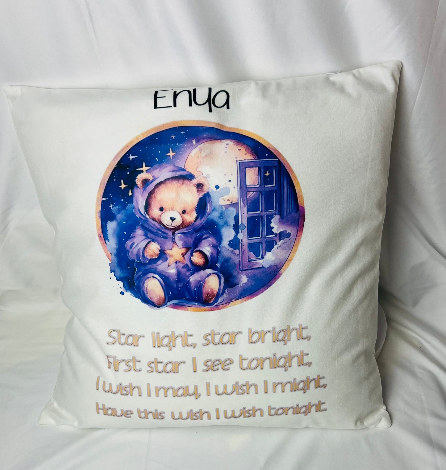 Wish upon a star Teddy in the window cushion cover