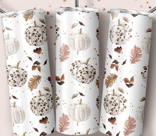 White pumpkin 20oz stainless steel tumbler