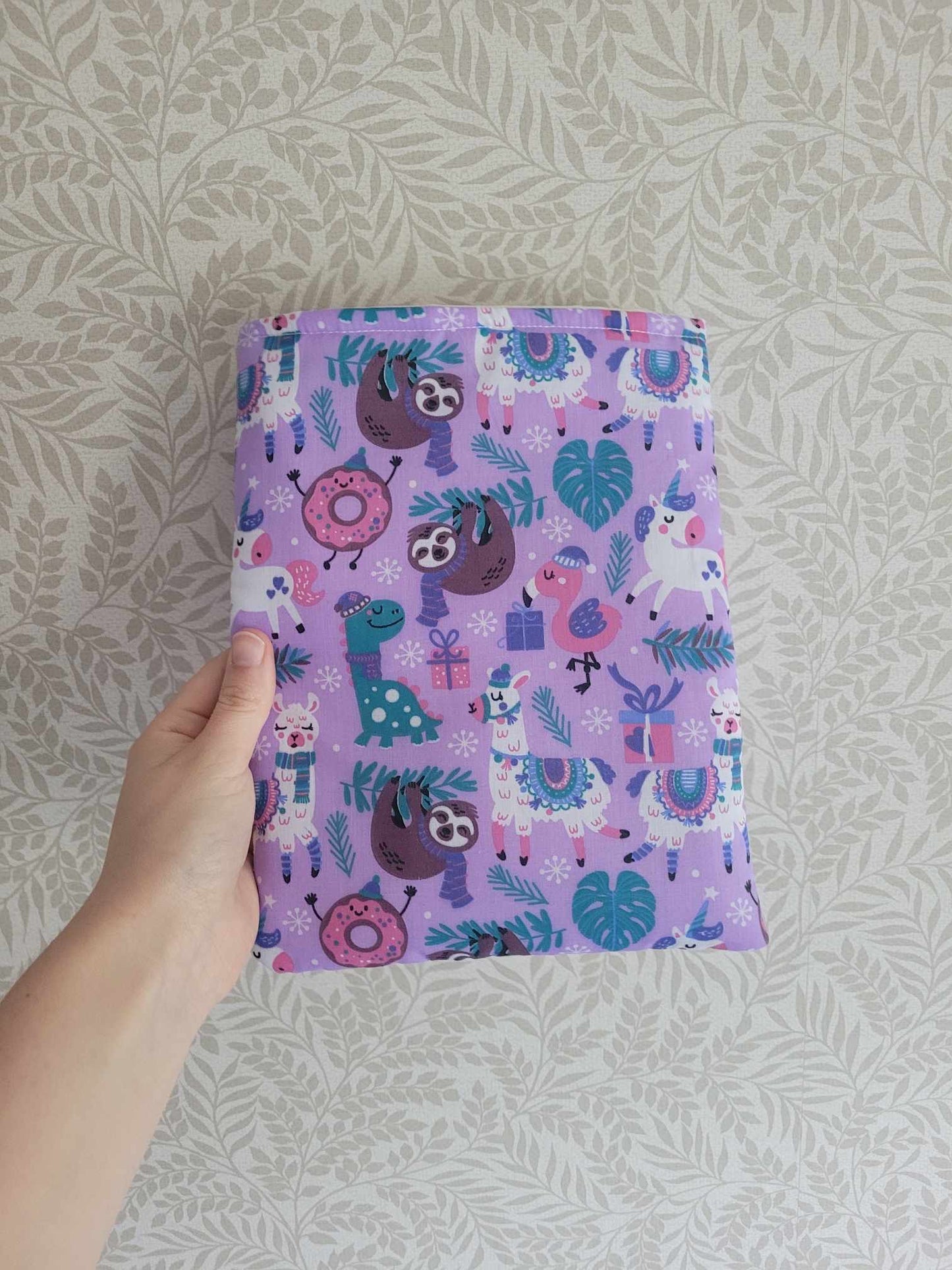 Sloth & lama print Book sleeve