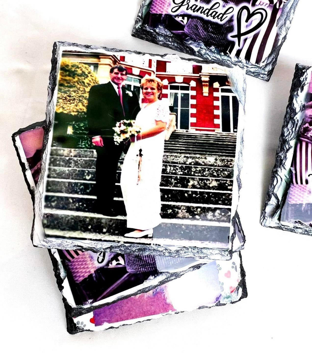 Personalised photo coaster slate