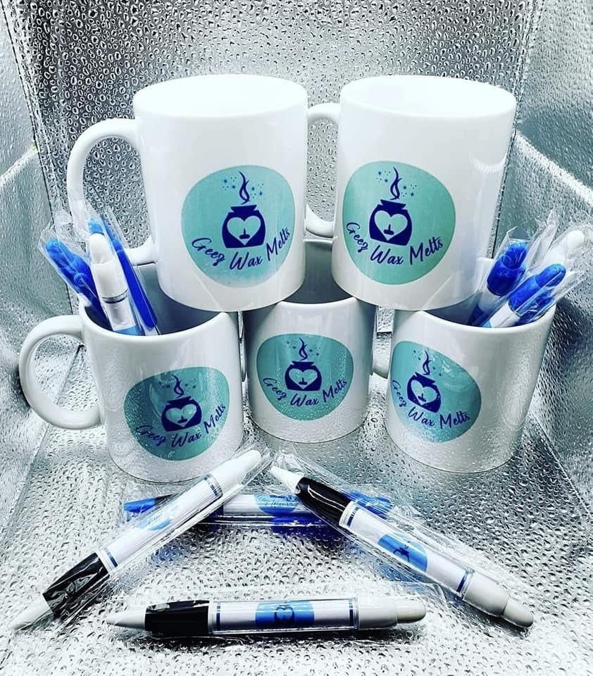 Business logo mugs