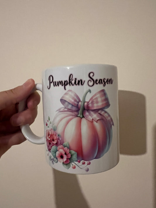 Pink pumpkin season 11oz ceramic mug