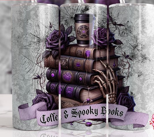 Coffee & spooky books  20oz stainless steel tumbler