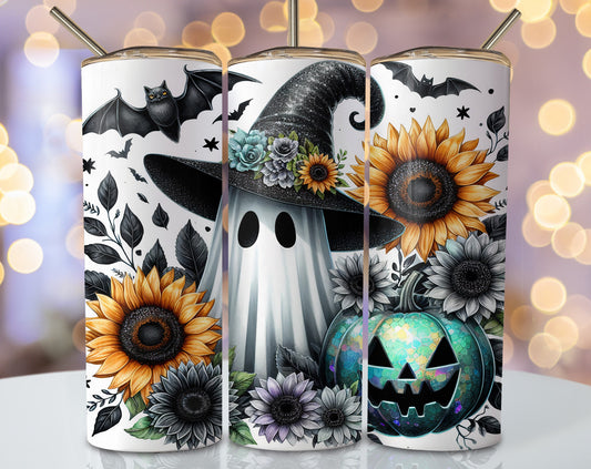 Floral ghost 20oz stainless steel tumbler