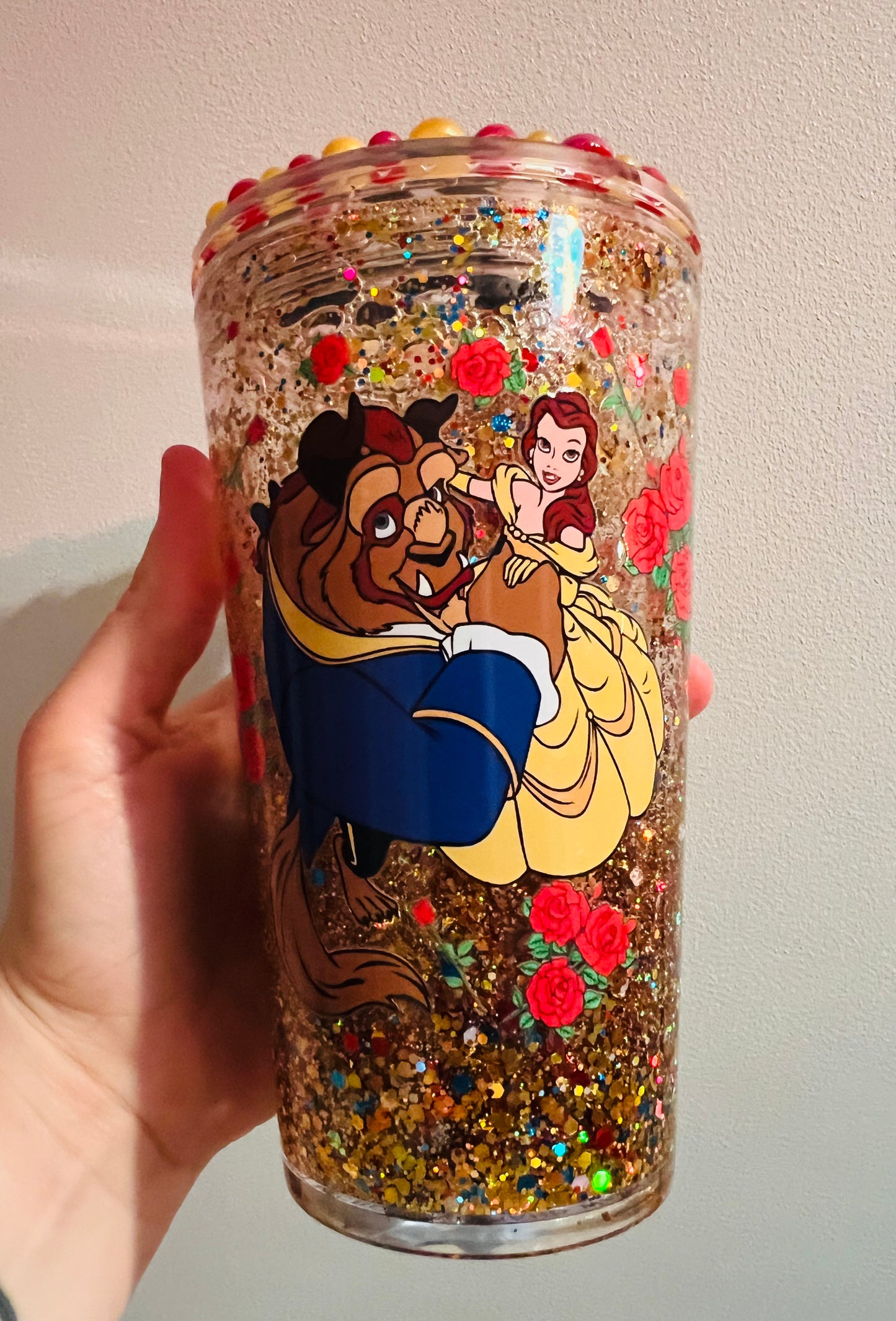 16oz princess snow  globe tumbler