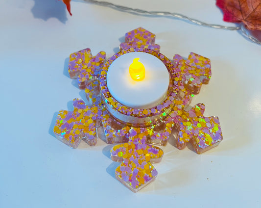 Snow flake tea light holder ( colour shift glitter )