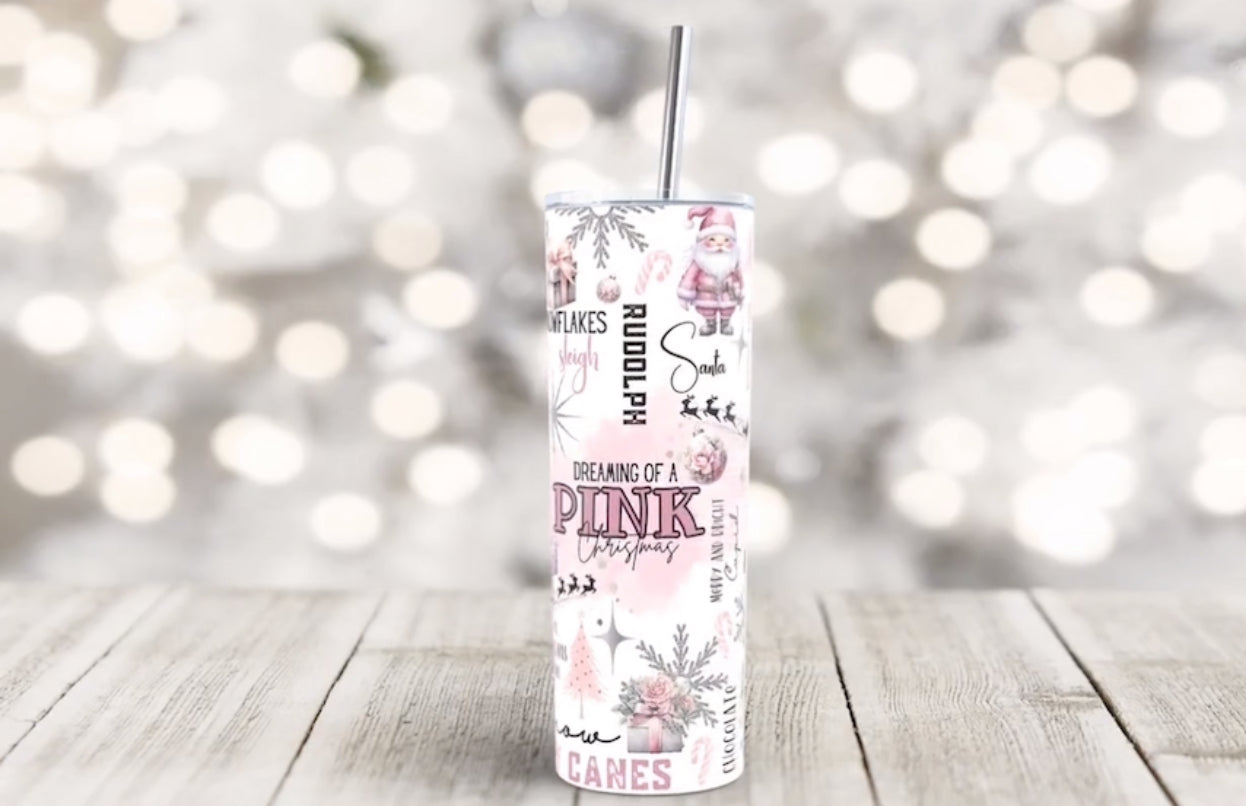 Dreaming of a pink Christmas 20oz tumbler