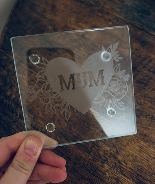 Mum glass coaster