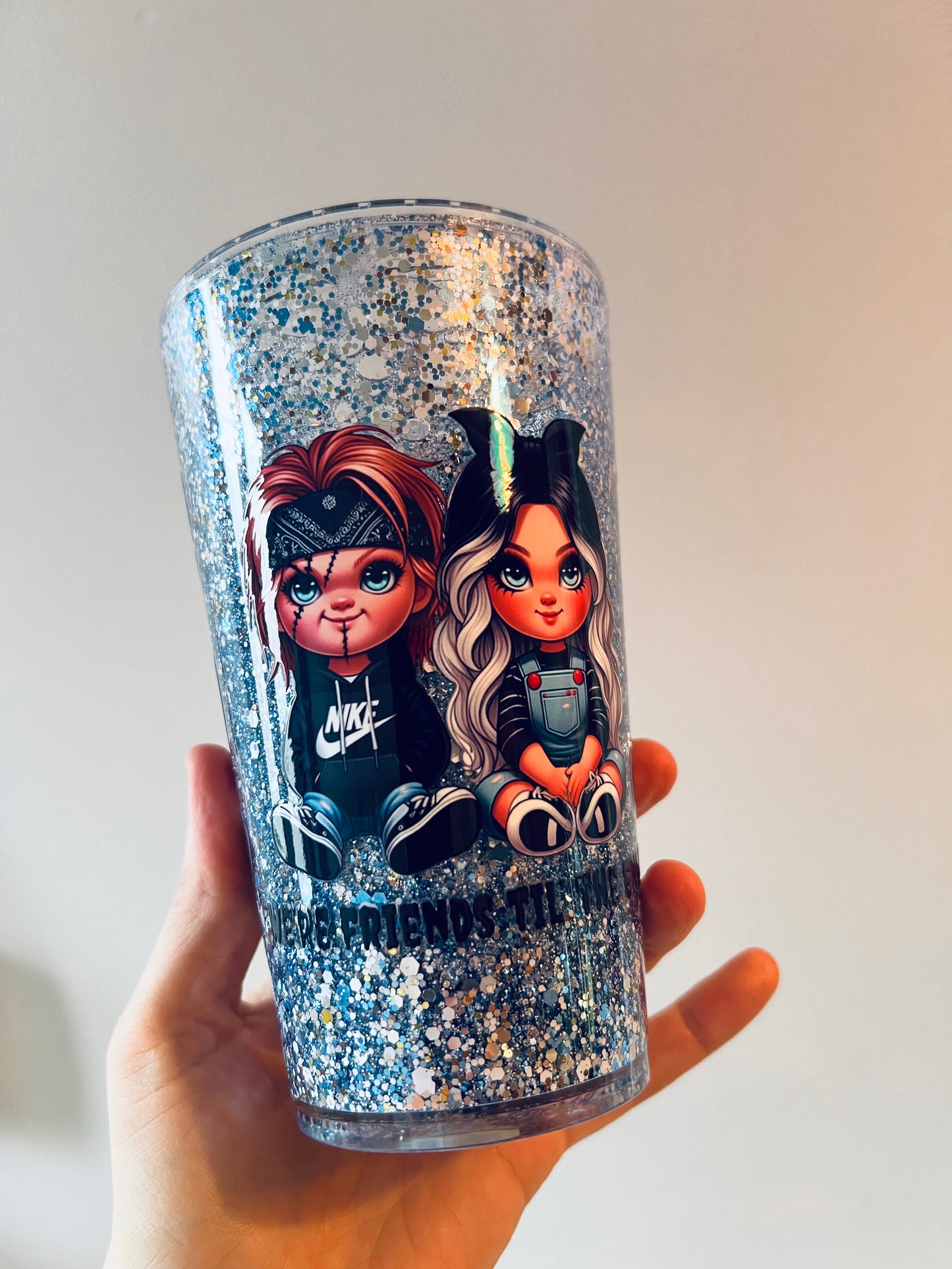 Scary dolls 16oz snow globe tumbler