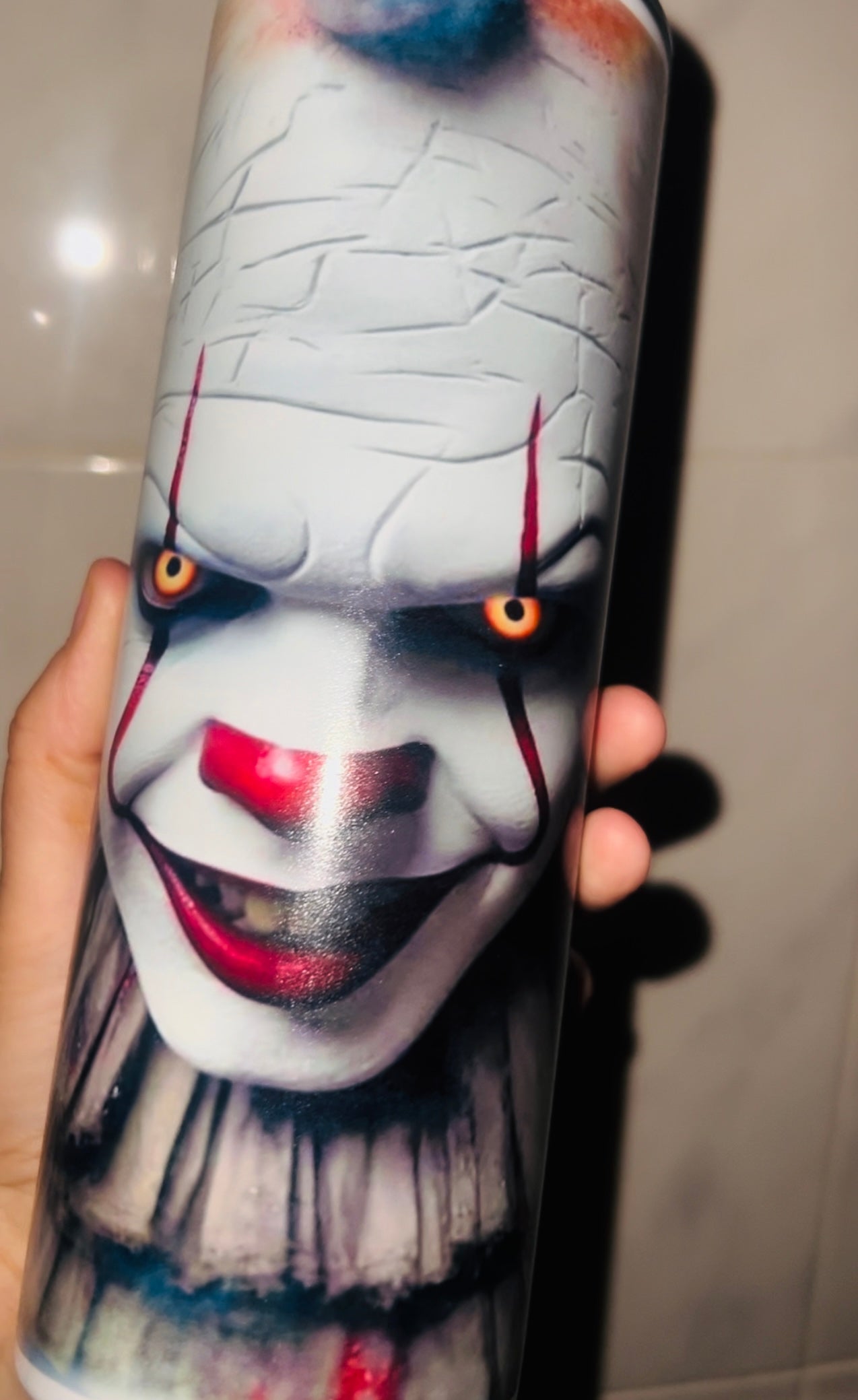 20oz glow in the dark killer clown tumbler