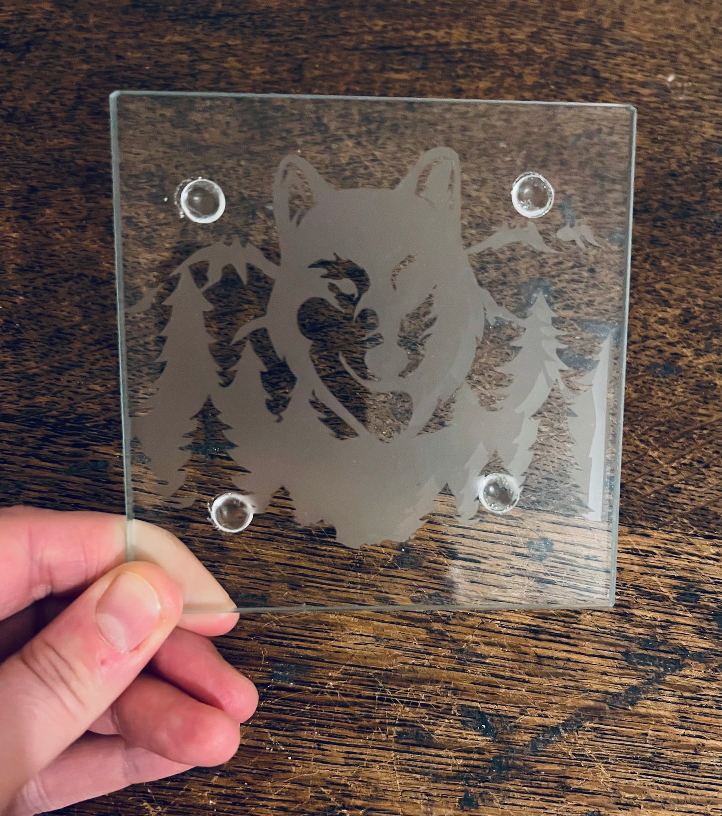 Wolf glass coaster