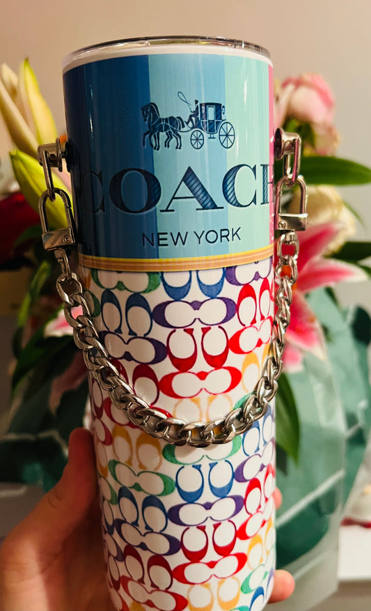 Multicoloured 20oz chain purse design tumbler