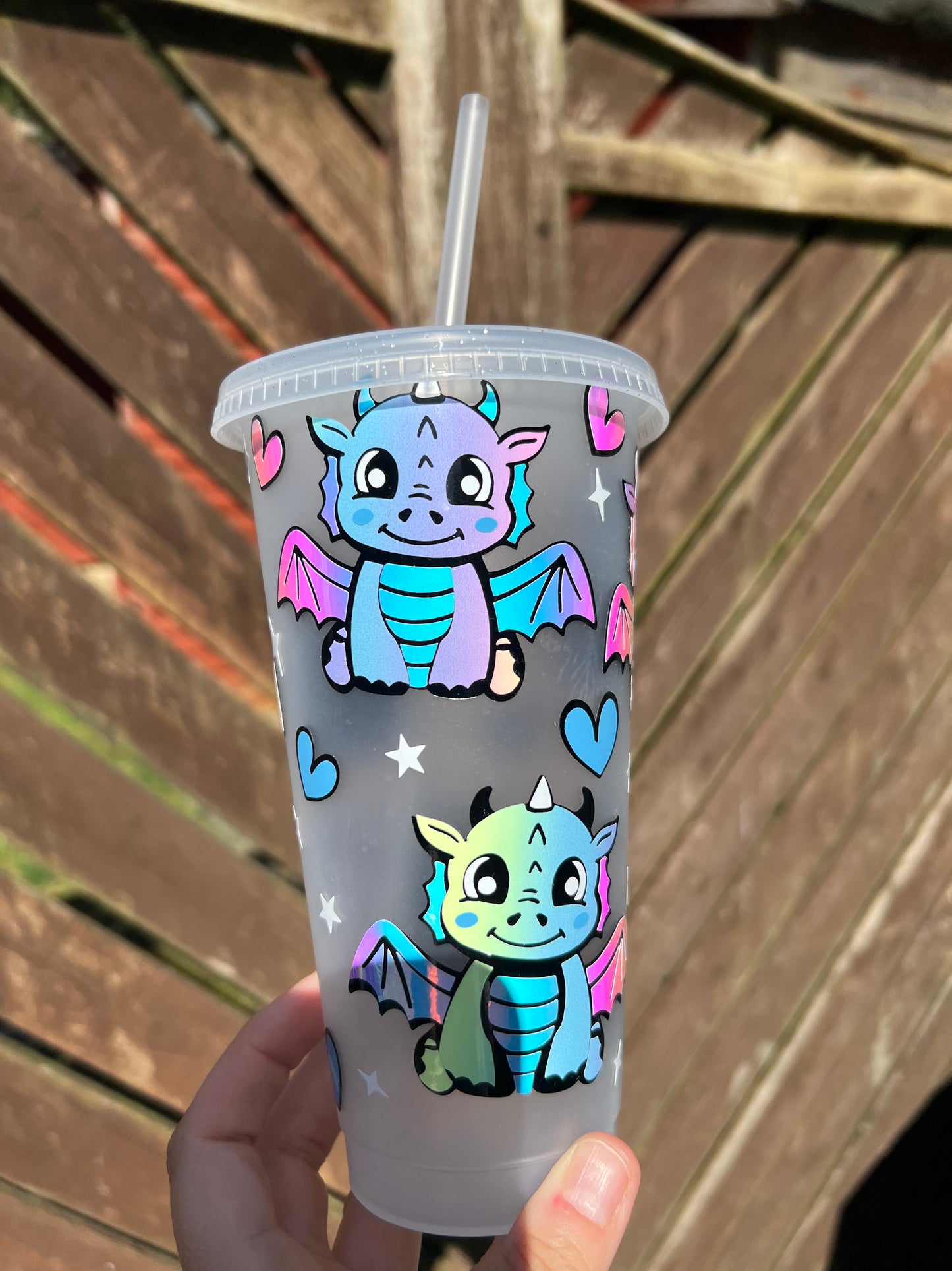 24oz multicoloured dragon cold cup