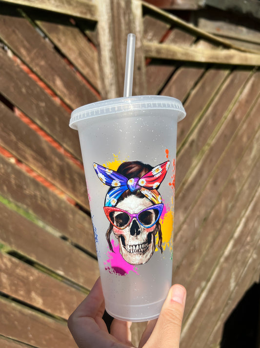 Skull sweary 24oz cold cup