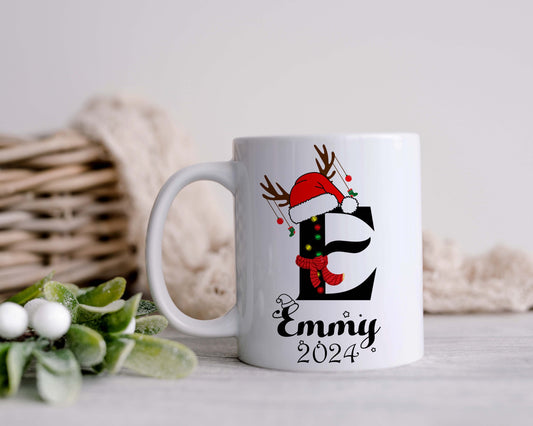 Christmas initial 11oz ceramic mug