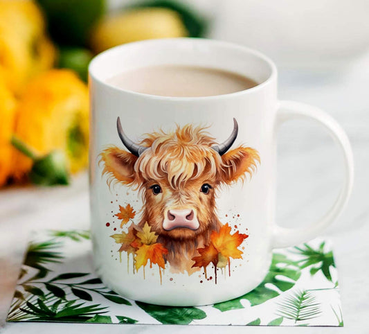 Autumn baby highlandcow mug