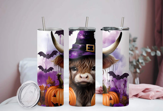 20oz Halloween highlandcow tumbler