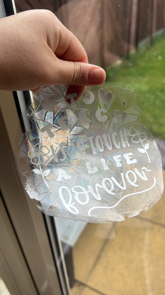 Teacher suncatcher decal 🌈