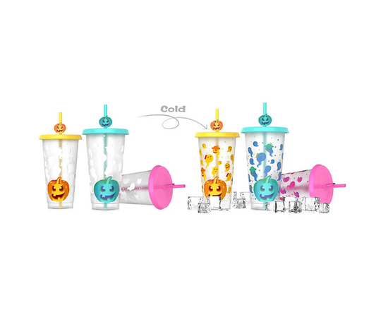 24oz Halloween colour changing cup (pink)