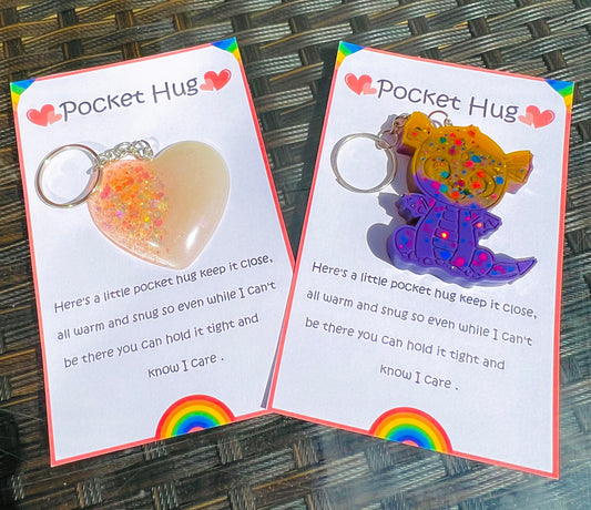 Back to school pocket hug key chain