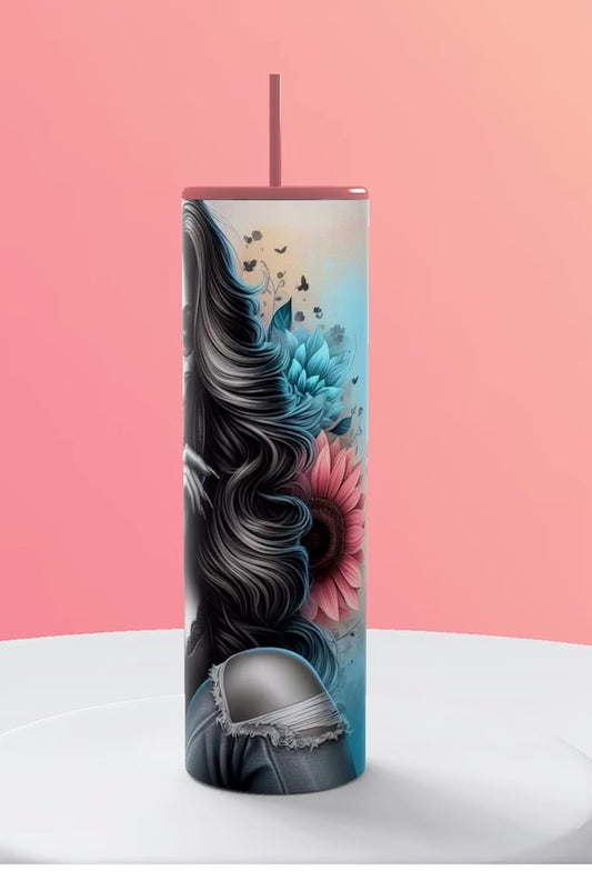 Floral tattoo women 20oz stainless steel tumbler