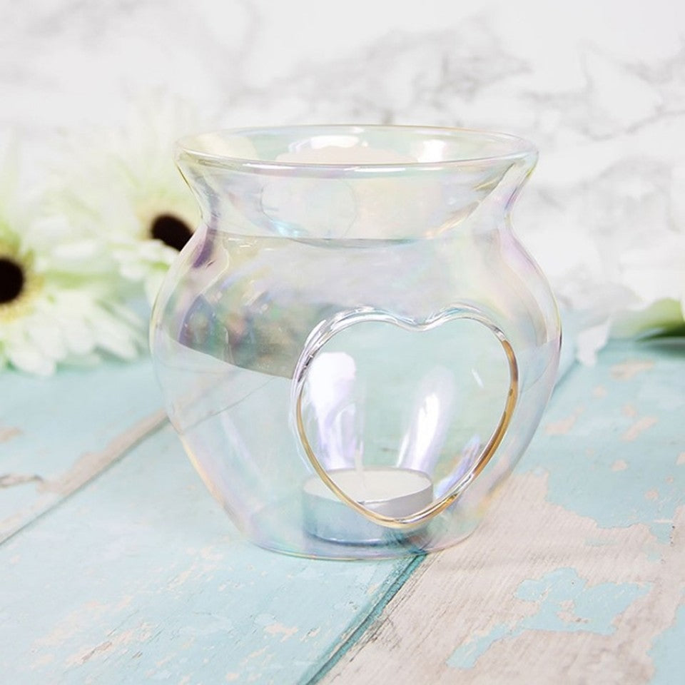 Glass Heart  globe Wax & Oil Warmer