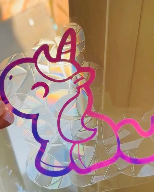 Unicorn sun catcher decal