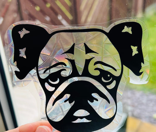 Pug window suncatcher decal