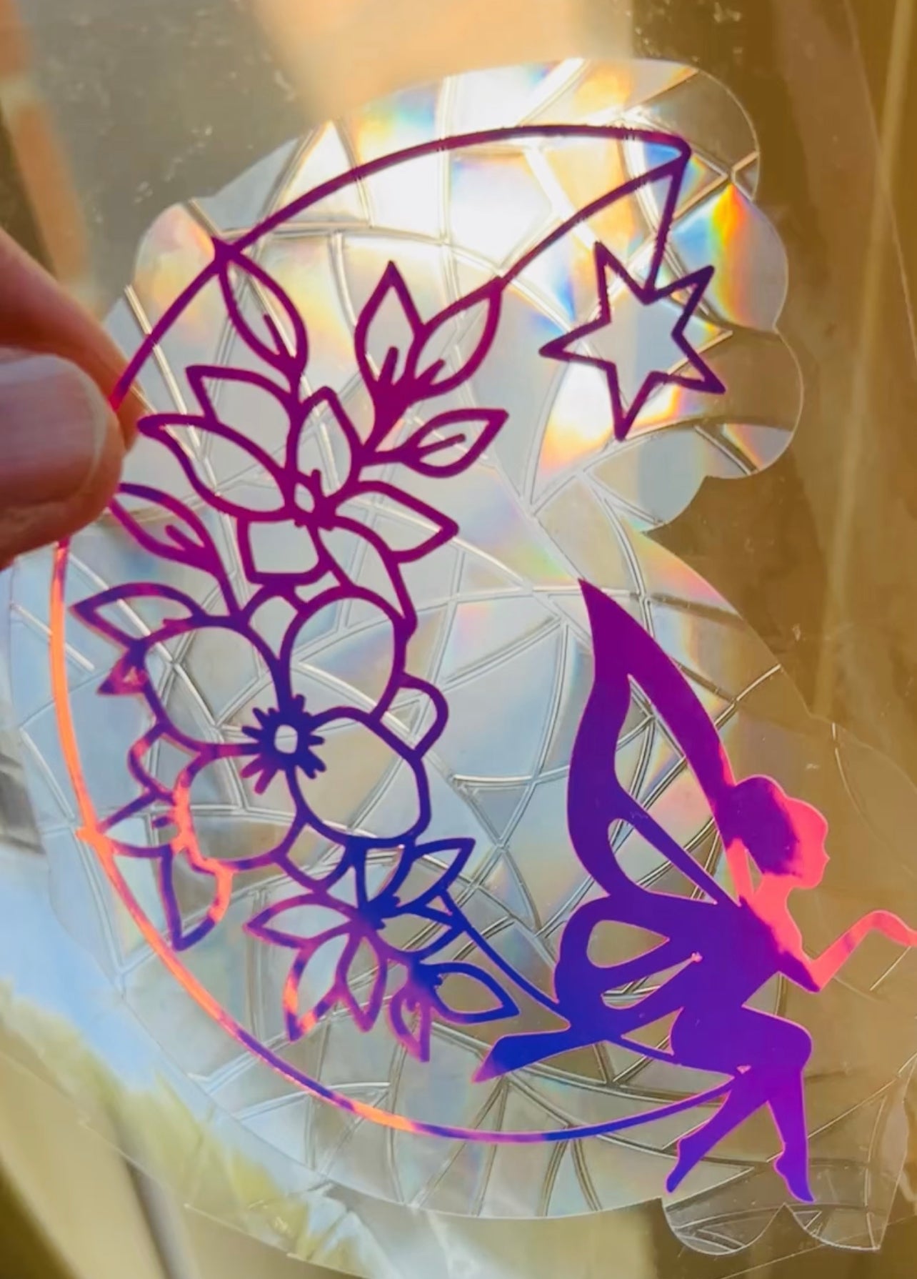 Fairy in the moon suncatcher decal