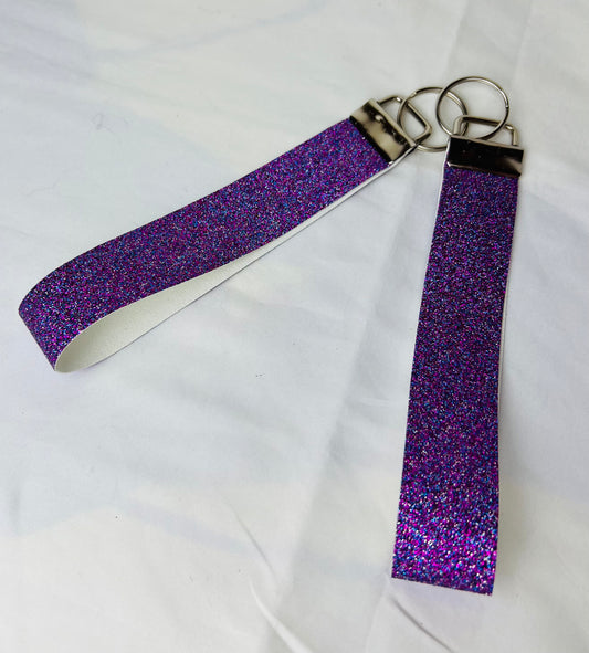 Purple glitter wristlet